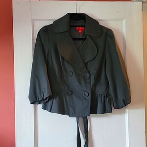 Elle Short, Stylish Steel Grey Jacket